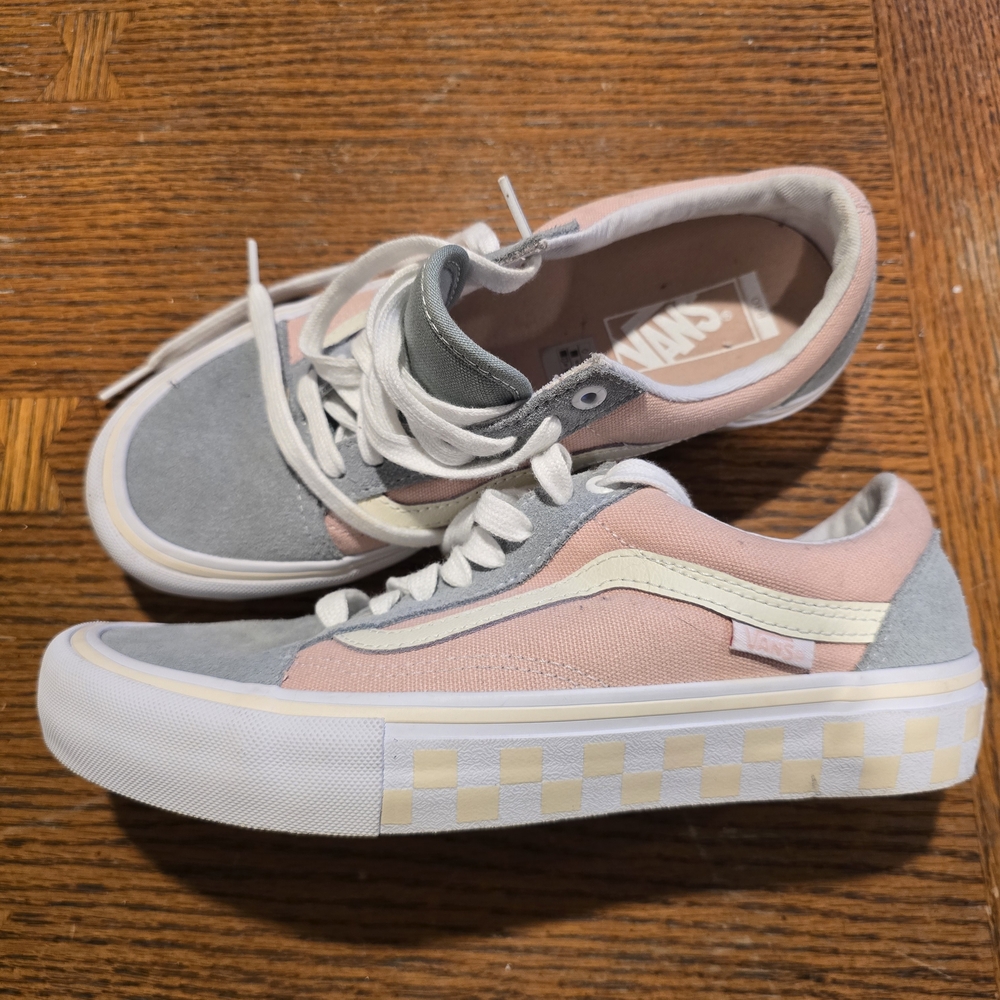 Vans Pink and Green Old Skool Sneakers